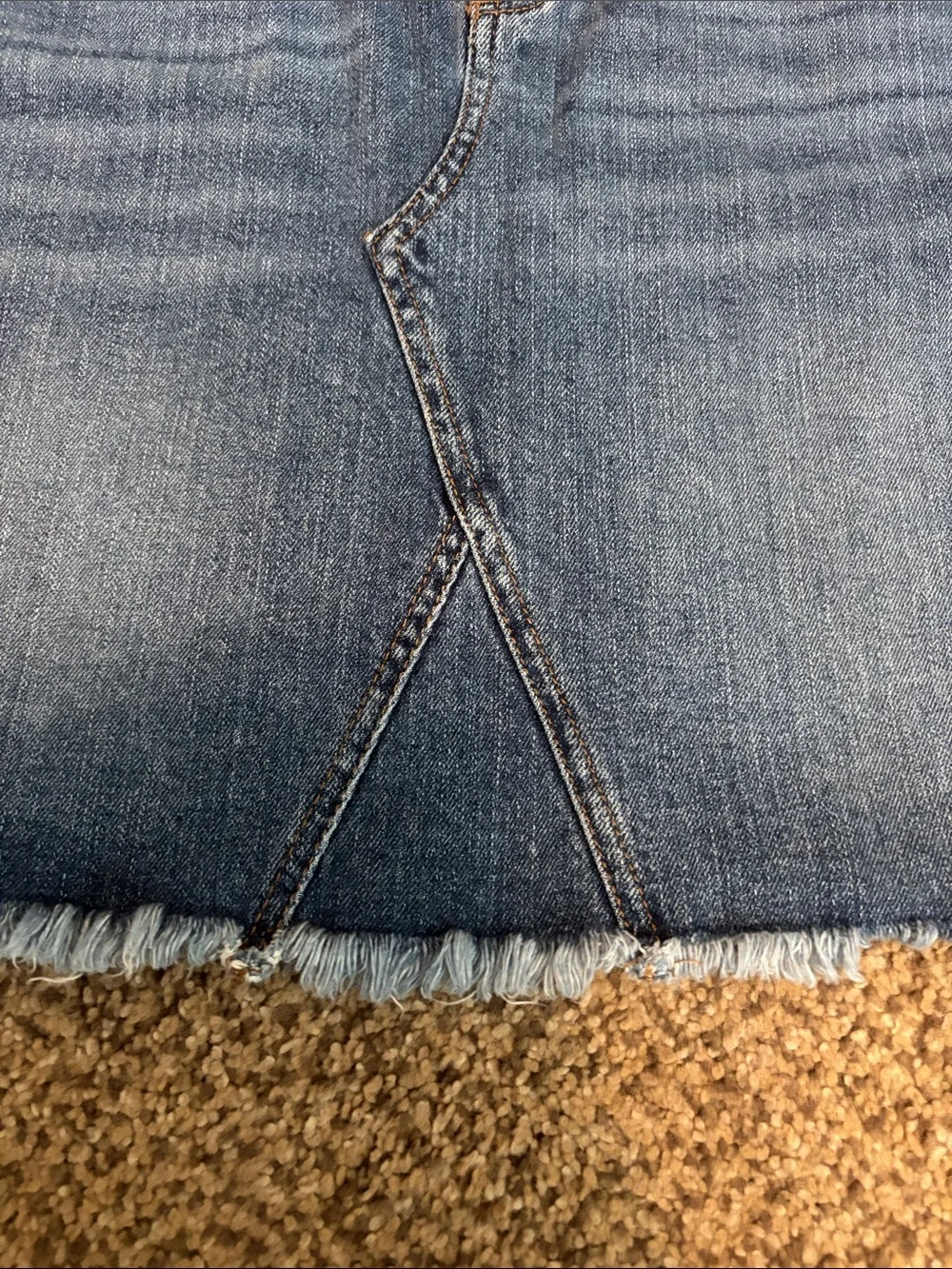 Loft Mini Distressed Denim Skirt 4 - Picture 4 of 7